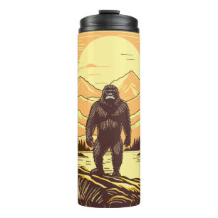 Bigfoot Sasquatch Retro Kunst Thermosbeker