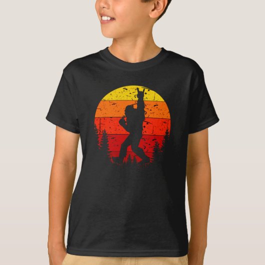 Bigfoot Sasquatch Rock Flag Silhouette T-shirt (Voorkant)