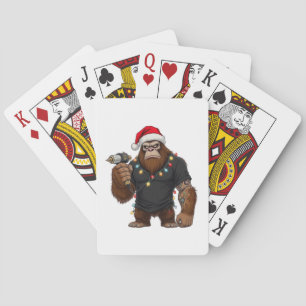 Bigfoot Sasquatch Tattoo-artiest Kerstmis Pokerkaarten