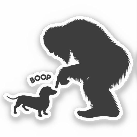 Bigfoot Sasquatch Teckel Boop Sticker (Voorkant)
