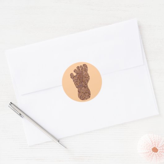 Bigfoot Sasquatch Track Squatchy artwork Ontwerp Ronde Sticker (Envelop)