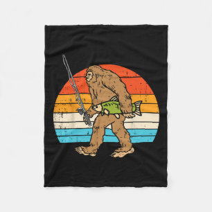 Bigfoot Sasquatch Vist Retro Visser Mannen Vrouwen Fleece Deken