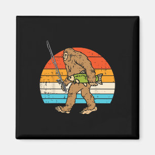 Bigfoot Sasquatch Vist Retro Visser Mannen Vrouwen Magneet