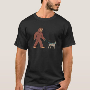 Bigfoot Sasquatch Walking Devon Rex Cat Pet T-shirt