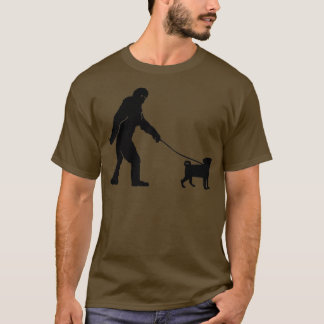 Bigfoot Sasquatch Walking Pug for Hondenliefhebber T-shirt