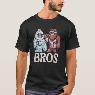 Bigfoot Sasquatch Yeti Bros Funny Brothers Mannen  T-shirt