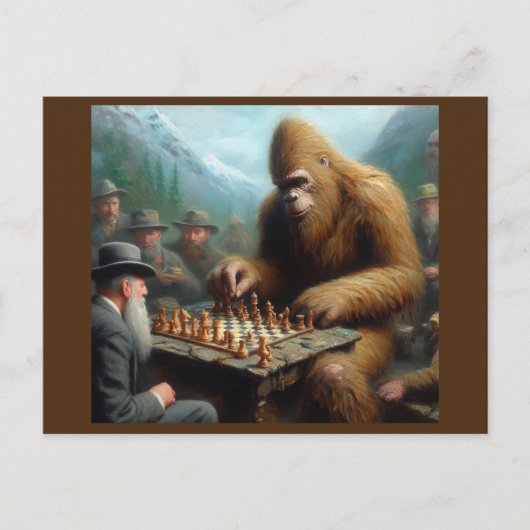 Bigfoot schaken briefkaart (Voorkant)