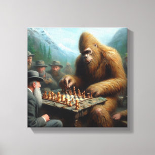 Bigfoot schaken canvas afdruk