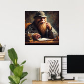 Bigfoot Sherlock Holmes Poster (Thuiskantoor)