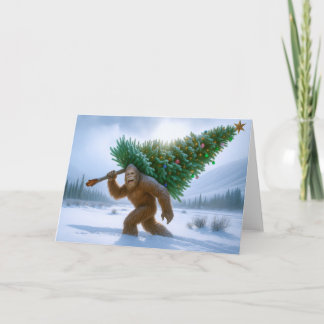 BIGFOOT SIGHTING - CHRISTMAS TREE FEESTDAGEN KAART