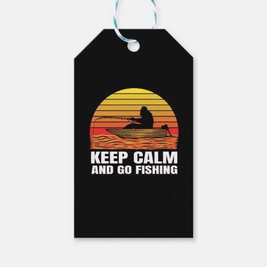 Bigfoot silhouet boottocht en vissen cadeaulabel (Voorkant)