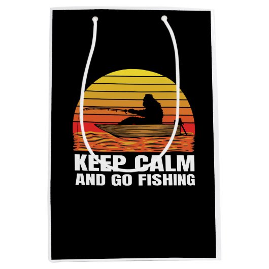 Bigfoot silhouet boottocht en vissen medium cadeauzakje (Voorkant)