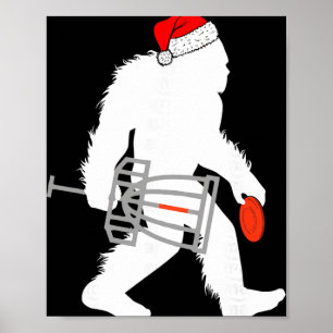 Bigfoot Sinterklaas Disc Golf Kerst Disc Golfer Xm Poster