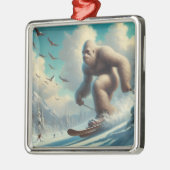 Bigfoot Skiën Metalen Ornament (Links)
