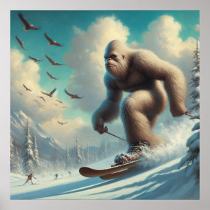 Bigfoot Skiën Poster