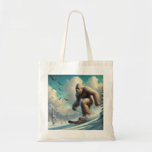 Bigfoot Skiën Tote Bag (Voorkant)