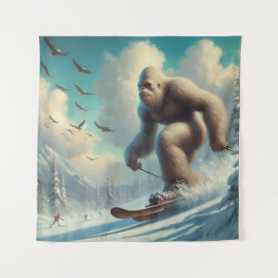 Bigfoot Skiën Wandkleed