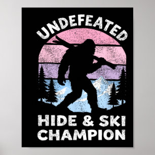 Bigfoot-skiër Hide And Ski-kampioen ongeslagen Ret Poster