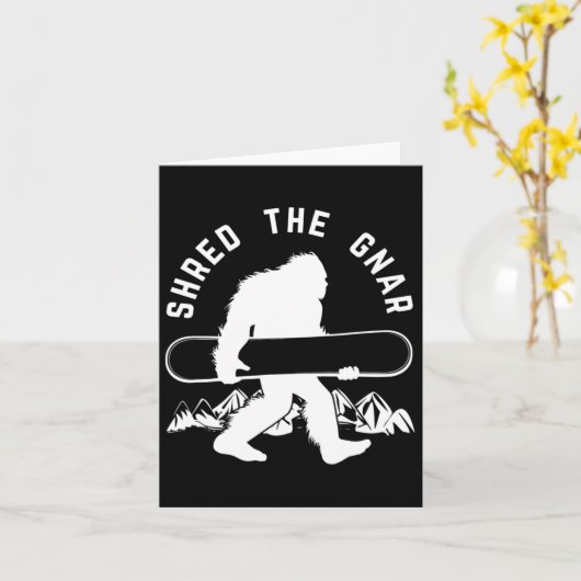 Bigfoot Snowboard Shredding Gnar Sasquatch Snowboa Kaart (Gele Bloem)