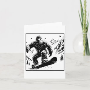Bigfoot Snowboarder - Grappig Sasquatch Snowboarde Kaart