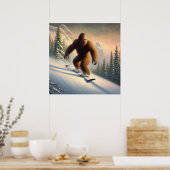 Bigfoot Snowboarding Poster (Keuken)
