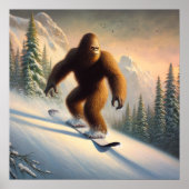 Bigfoot Snowboarding Poster (Voorkant)