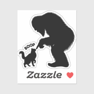 Bigfoot Speelse Langharige Kat Boop Sticker