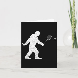 Bigfoot speelt badminton shuttle grappige badminto kaart