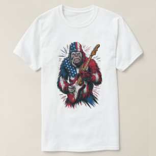 Bigfoot speelt elektrische gitaar t-shirt