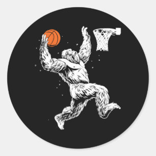 Bigfoot speelt honkbal Funny Sasquatch Bball Ronde Sticker
