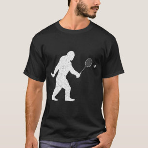 Bigfoot spelen Badminton Shuttle Funny Badminton T-shirt
