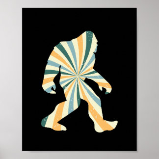 Bigfoot Squatchy Retro jaren 90 stijl Poster
