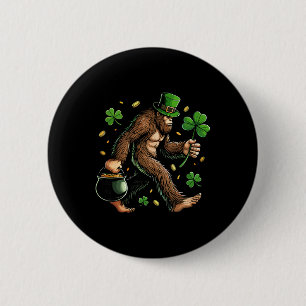Bigfoot St. Patrick's Day Grappige Sasquatch Heili Ronde Button 5,7 Cm