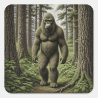 Bigfoot staand in Trees AI art