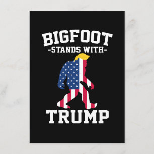 Bigfoot staat met Trump 2024 verkiezingen Informatiekaartje