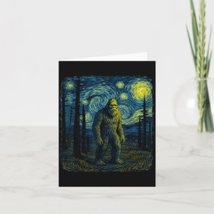 Bigfoot Starry Night Van Gogh Grappige Mannen Vrou Kaart