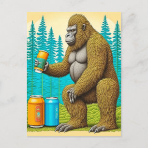 Bigfoot Stealing Beers Briefkaart