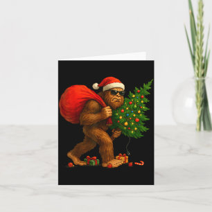 Bigfoot steelt kerstboom lichten Xmas jongens M Kaart
