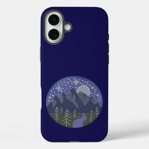 Bigfoot Sterrennacht Wandeling Cryptid Volkskuns iPhone 16 Plus Hoesje