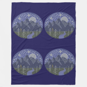 Bigfoot Sterrennacht Wandeling Cryptid Volkskuns Fleece Deken