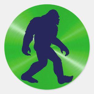 Bigfoot Sticker, Linggreen en black Ronde Sticker