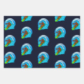 Bigfoot surfend Riding the Waves Fun Sasquatch Inpakpapier Vel (Voorkant 2)