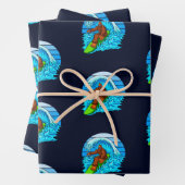 Bigfoot surfend Riding the Waves Fun Sasquatch Inpakpapier Vel (In situ)