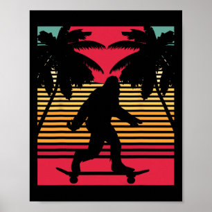 Bigfoot T Shirt Skateboards Vintage Grappig Kerstm Poster