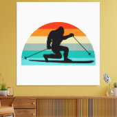 Bigfoot Telemark Skiing Rainbow Canvas Afdruk (Insitu (Woonkamer))