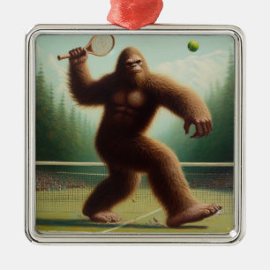 Bigfoot Tennis Metalen Ornament