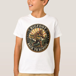 Bigfoot Terug naar School Grappige Retro Monster T-shirt