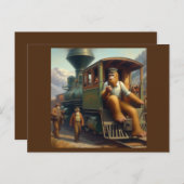 Bigfoot Train Engineer Briefkaart (Voorkant / Achterkant)