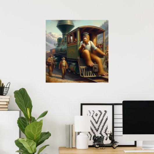 Bigfoot Train Engineer Poster (Thuiskantoor)