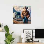 Bigfoot Truck Driver Poster (Thuiskantoor)